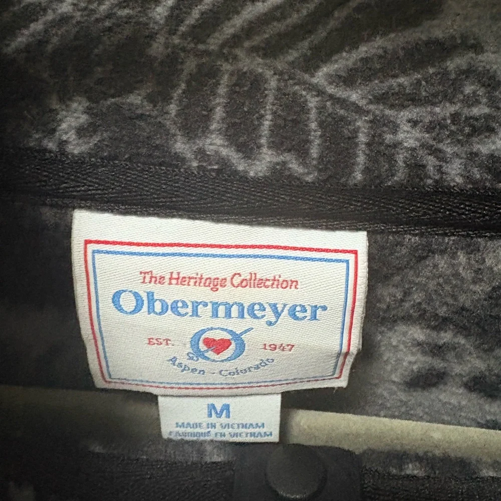 Obermeyer Black and Gray Print Ski Fleece M